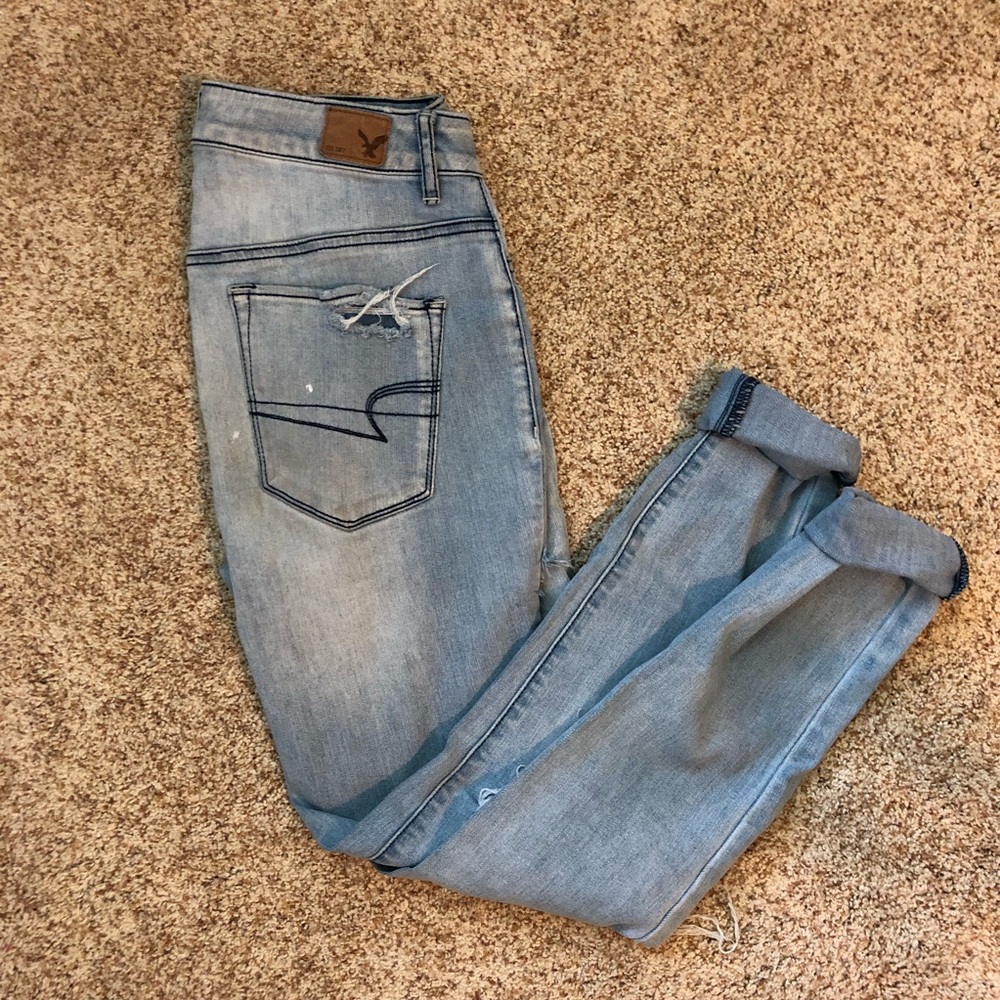 American eagle ripped high rise jeans